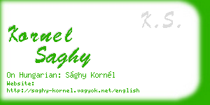 kornel saghy business card