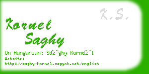 kornel saghy business card